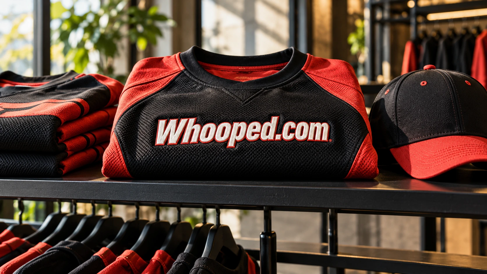 Recreational competitors wearing Whooped.com apparel at sunset
